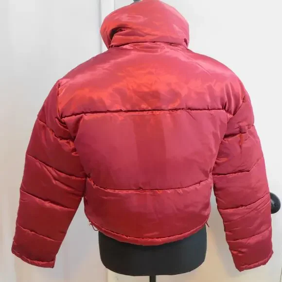 7 For All Mankind Women's Lined Puffer Jacket Coat Red  Small New - Picture 3 of 11